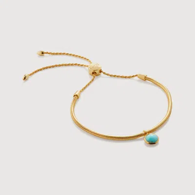 Monica Vinader Gold Eclipse Gemstone Friendship Chain Bracelet Amazonite