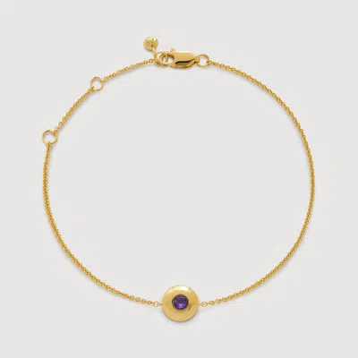 Monica Vinader Gold February Birthstone Chain Bracelet Amethyst