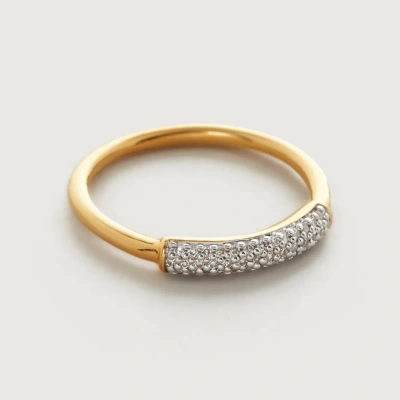 Monica Vinader Gold Fiji Bar Stacking Ring Diamond