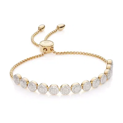 Monica Vinader Gold Fiji Mini Button Friendship Chain Bracelet Diamond