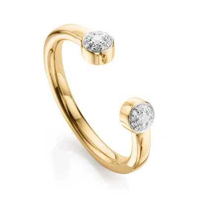 Monica Vinader Gold Fiji Tiny Button Diamond Ring Diamond