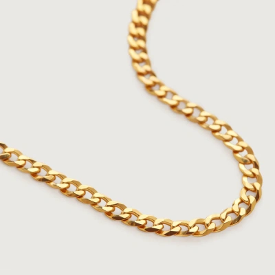 Monica Vinader Gold Flat Curb Chain Necklace 41-46cm/16-18'