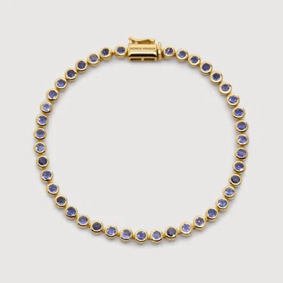 Monica Vinader Gold Gemstone Essential Tennis Bracelet Iolite