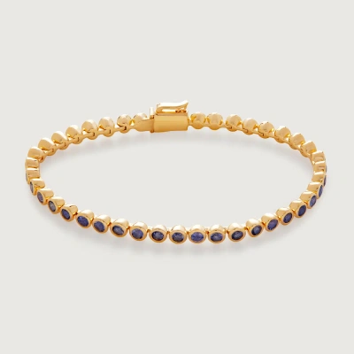Monica Vinader Gold Gemstone Essential Tennis Bracelet Iolite