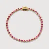 Monica Vinader Gold Gemstone Essential Tennis Bracelet Pink Quartz