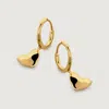 Monica Vinader Gold Heart Drop Huggie Earrings In Gold