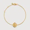 Monica Vinader Gold Initial Stamp B Chain Bracelet In Gold