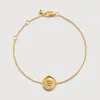 Monica Vinader Initial Stamp Charm Bracelet In Gold