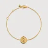 Monica Vinader Initial Stamp Charm Bracelet In Gold