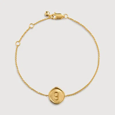 MONICA VINADER GOLD INITIAL G STAMP CHAIN BRACELET