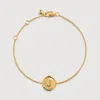 Monica Vinader Gold Initial Stamp J Chain Bracelet In Gold