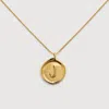 Monica Vinader Gold Initial J Stamp Chain Necklace In Gold