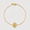 Monica Vinader Initial Stamp Charm Bracelet In Gold