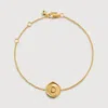 Monica Vinader Gold Initial Stamp O Chain Bracelet In Gold