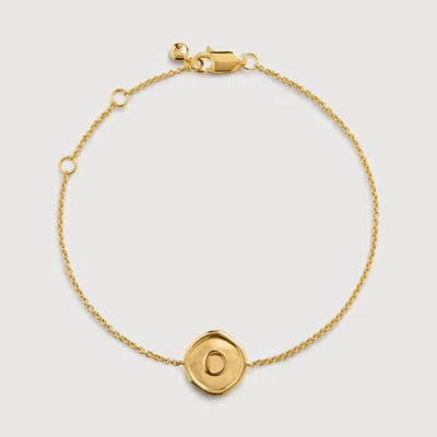 Monica Vinader Gold Initial Stamp O Chain Bracelet
