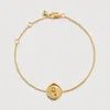 Monica Vinader Initial Stamp Charm Bracelet In Gold