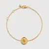 Monica Vinader Initial Stamp Charm Bracelet In Gold