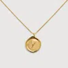 Monica Vinader Gold Initial Y Stamp Chain Necklace In Gold