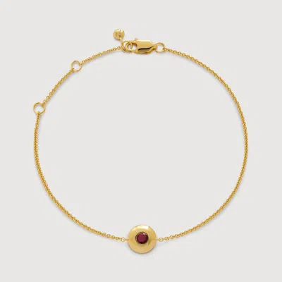 Monica Vinader Gold July Birthstone Chain Bracelet Ruby