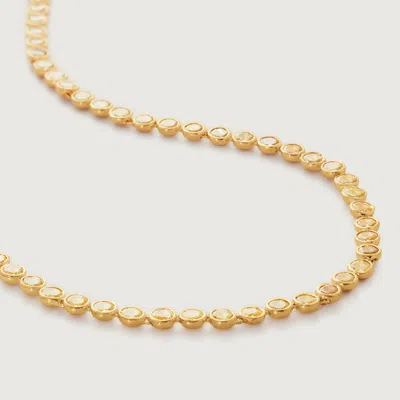 Monica Vinader Gold Kate Young Gemstone Tennis Necklace Lemon Quartz