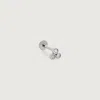 Monica Vinader Womens Diamond Cluster 14ct White-gold And 0.009ct Lab-grown Diamond Single Stud Earrings Silver In Metallic