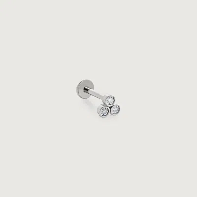 Monica Vinader Gold Lab Grown Diamond Cluster Single Labret Piercing Earring Lab Grown Diamond In Metallic