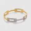 Monica Vinader Gold Lab Grown Diamond Full Pave Signature Link Bangle Lab Grown Diamond