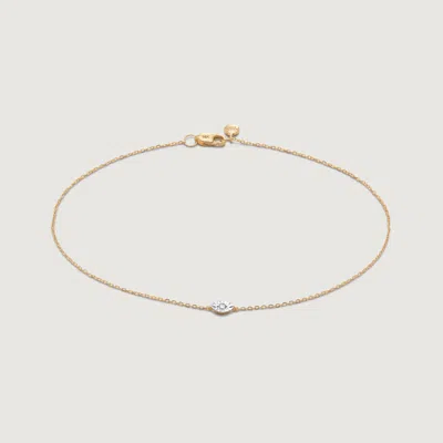 Monica Vinader Gold Lab Grown Diamond Marquise Solitaire Chain Bracelet Lab Grown Diamond