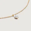 MONICA VINADER GOLD LAB GROWN DIAMOND MARQUISE SOLITAIRE CHAIN NECKLACE ADJUSTABLE 41-46CM/ 16-18' LAB GROWN DIAMON