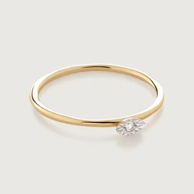 Monica Vinader Gold Lab Grown Diamond Marquise Solitaire Stacking Ring Lab Grown Diamond