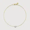 Monica Vinader Gold Lab Grown Diamond Mini Heart Chain Bracelet Lab Grown Diamond In 14k Solid Gold