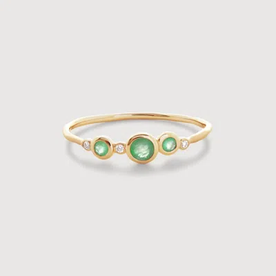 Monica Vinader Gold Lab Grown Diamond Siren Gemstone Cluster Ring Emerald