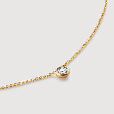 Monica Vinader Gold Lab Grown Diamond Solitaire Chain Necklace Adjustable 41-46cm/16-18' Lab Grown Diamond
