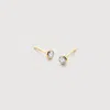 Monica Vinader Gold Solitaire Diamond Stud Earrings Lab Grown Diamond In 14k Solid Gold