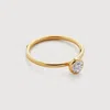Monica Vinader Gold Solitaire Diamond Ring Lab Grown Diamond