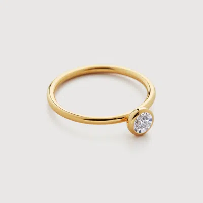 Monica Vinader Gold Solitaire Diamond Ring Lab Grown Diamond In 18k Gold Vermeil