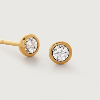 Monica Vinader Gold Lab Grown Diamond Solitaire Small Stud Earrings Lab Grown Diamond