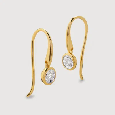 Monica Vinader Gold Lab Grown Diamond Solitaire Wire Earrings Lab Grown Diamond