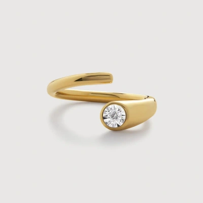 Monica Vinader Gold Lab Grown Diamond Solitaire Wrap Ring Lab Grown Diamond