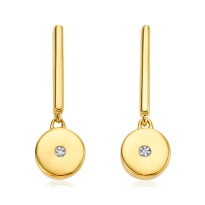Monica Vinader Gold Linear Solo Drop Diamond Earrings Diamond In Burgundy