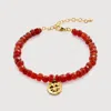 Monica Vinader Gold Lucky Gemstone Beaded Bracelet Red Onyx In Red/gold