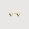 Monica Vinader Gold Mini Heart Stud Earrings