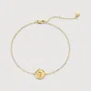 Monica Vinader Gold Mini Initial G Stamp Chain Bracelet In Gold/14k Solid Gold