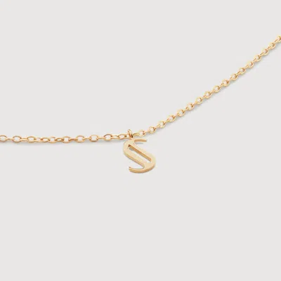 Monica Vinader Gold Mini Initial S Chain Necklace