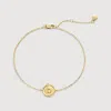 Monica Vinader Gold Mini Initial Stamp B Chain Bracelet In Gold/14k Solid Gold