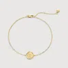 Monica Vinader Gold Mini Initial I Stamp Chain Bracelet In Gold/14k Solid Gold