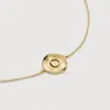 Monica Vinader Gold Mini Initial Stamp O Chain Bracelet In Gold/14k Solid Gold