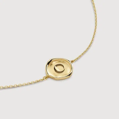 Monica Vinader Gold Mini Initial Stamp O Chain Bracelet In Gold/14k Solid Gold