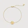 Monica Vinader Gold Mini Initial T Stamp Chain Bracelet In Gold/14k Solid Gold