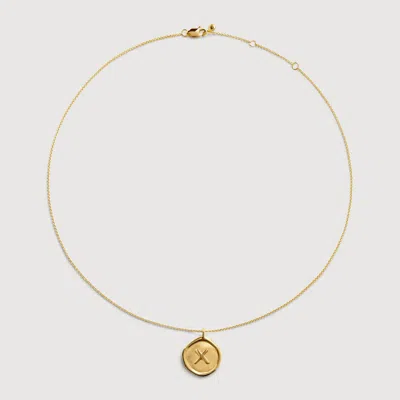 Monica Vinader Gold Mini Initial Stamp X Chain Bracelet In Gold/14k Solid Gold